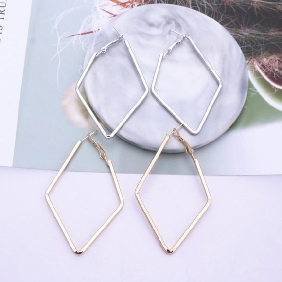 5 for $25 Rhombus Shape Statement Earrings - Picture 6 of 7